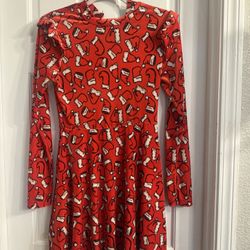 Women’s  Size Medium Santa Hat Velvet Dress Christmas