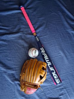 Rawlings kids bat ,Glove,and ball