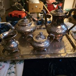 Antique Silver Tea Serving Set