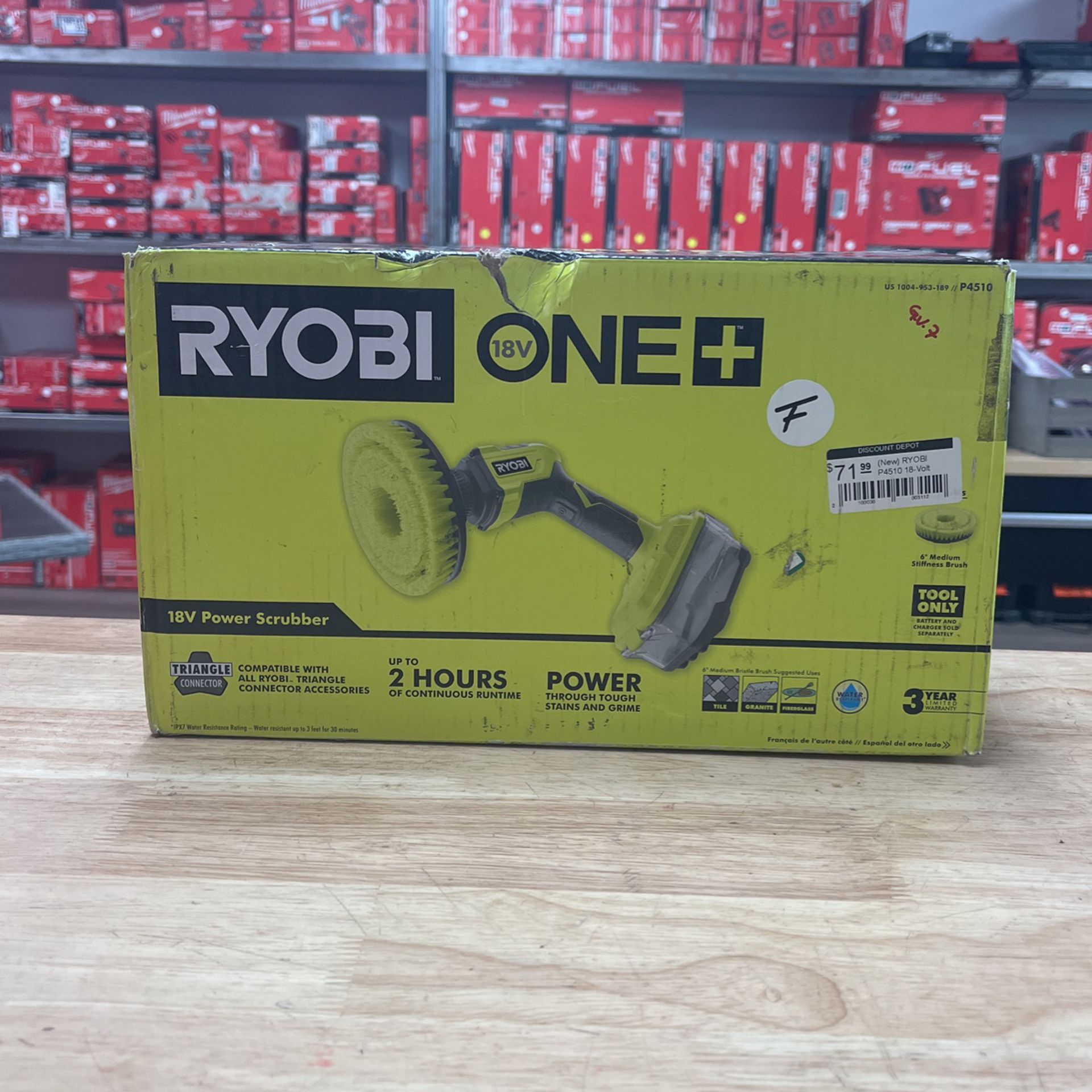 RYOBI ONE+ 18V Cordless Power Scrubber (Tool Only
