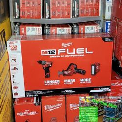 Milwaukee M12 Fuel Hammer Drill, Reciprocating Saw and Service light 3 Tool Cordless Combo Kit $230 Firm. Pickup Only