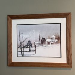 Pair of Framed Farm Scene Prints