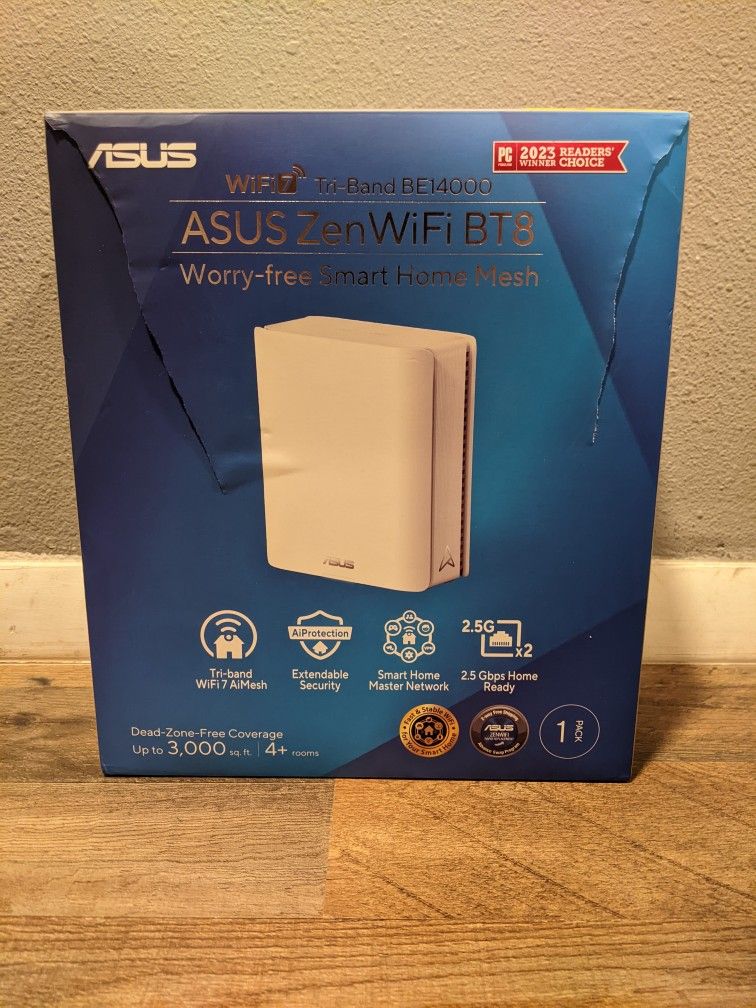 ASUS ZenWiFi BT8 BE14000 Tri-Band WiFi 7 Mesh 1-Pack w/ Asus Warranty