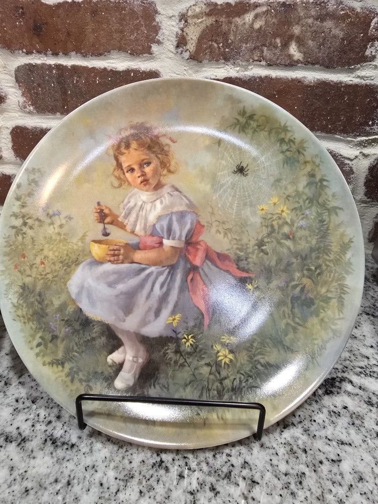Little Miss Muffet Vintage Porcelain Plate