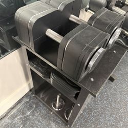 Ironmaster Quick-Lock Adjustable Dumbbells – Complete Set (Up to 120 lb Each) + Heavy Handle Kit + Stand