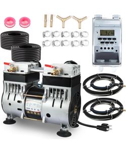 Goldlife A1 Pond Aerator, 1HP 750W 110V/120V 7CFM Aerartion System for Up to 5 Acre Lake, With Air Compressor & 2 100FT Tubings & 2 Diffusers & Timer,