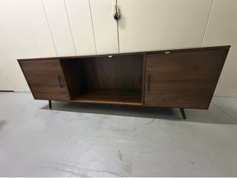 Mid-century modern wood media console TV stand