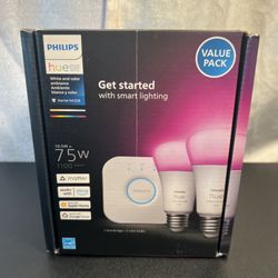 Philips HUE 75W White &Color Ambience Starter Kit E26 2-Pack