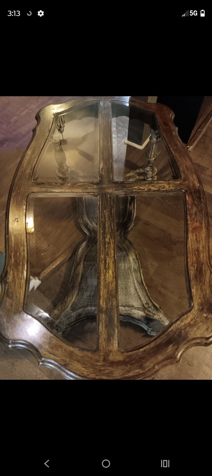 Wood Glass Top Coffee Table