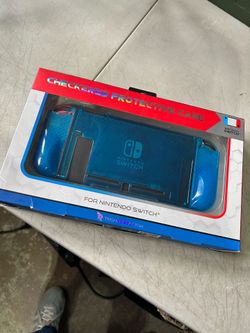 Nintendo switch checkered blue clear protective case