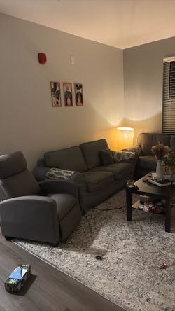 Ikea Ektorp Gray Sofa 2 with free light corner and table