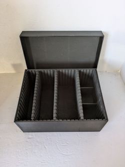 Storage Box Black Home Organization Box Adjustable Inside Dividers