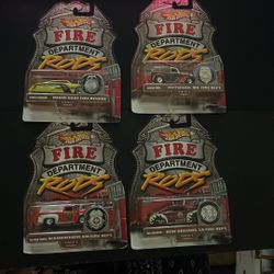 Hot Wheels Fire Department Rods 4/6 Purple Passion, Angelia Panel, 56 Ford Truck, Tail Dragger