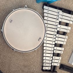 Pearl Snare Drum And Glockenspiel Set