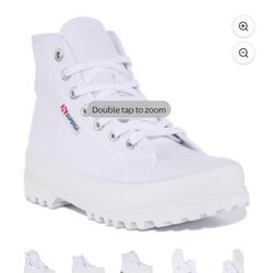 Superga unisex White High-Top Sneakers men's 8 women's 9.5