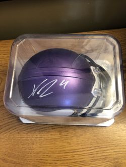 Vikings mini helmet signed by Xavier Rhodes. (Prefer Pickup)