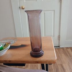 Transparent Purple Bubble Glass Vase