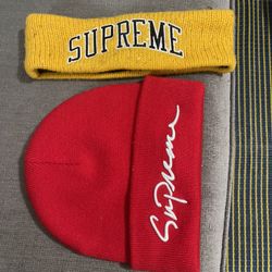 Supreme Beanie And Headband 