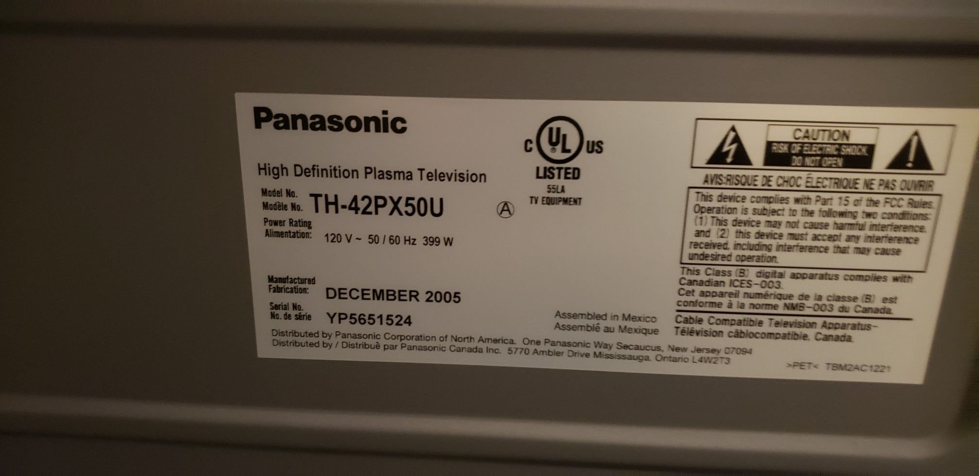 Panasonic TH-42PX50U