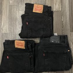 3 PCS Black Levi Jeans (DESCRIPTION)