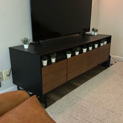70in black/wood TV Stand