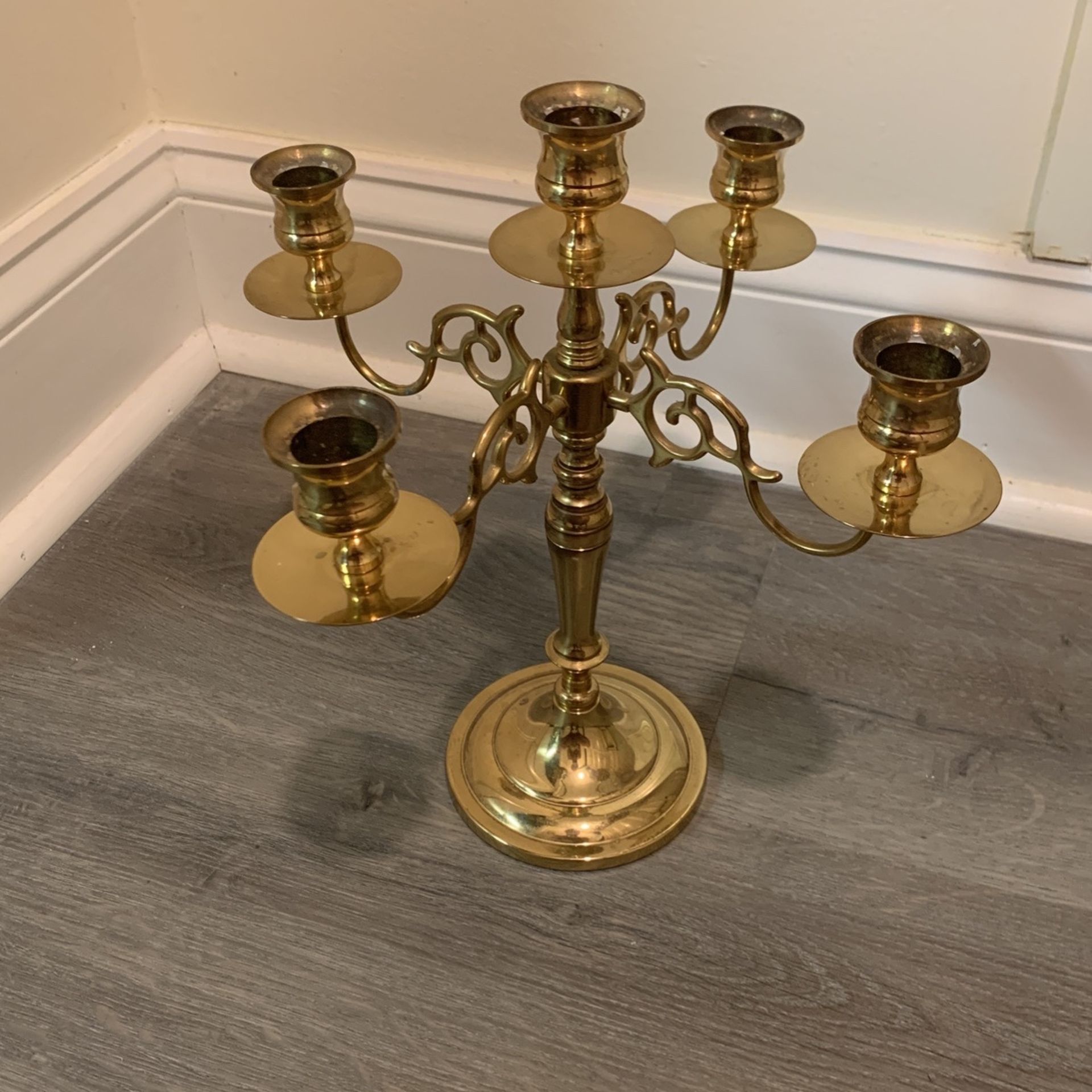 5 Taper Brass Candle Holder 