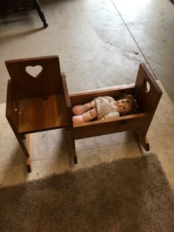 Child wood rocker with attached cradle $20