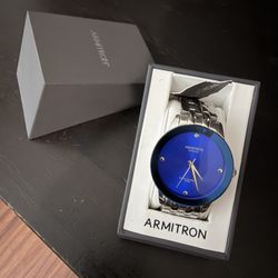 Brand New Armitron Blue Men’s Watch With Genuine Diamond