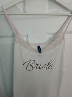 New women's light pink and white Bride tank top