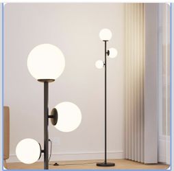 New 61” three light floor lamp black 
