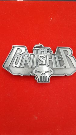 The punisher belt buckle solid pewter