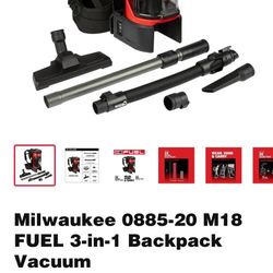 Milwaukee M18 FUEL 3-in-1 Backpack Vacuum