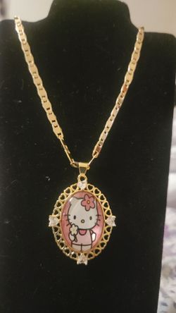 Hello Kitty Gold-Tone Chain Pendant Necklace