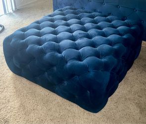 Tufted Blue Ottoman Coffee Table