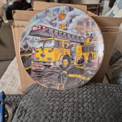 This Is A Collection Plate. 2973  Seagrave 100 Foot Aerial Ladder 