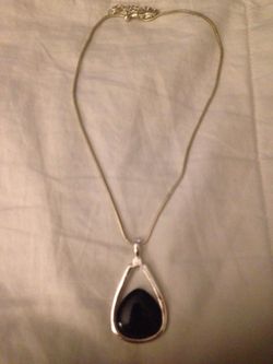 Black and silver-tone necklace