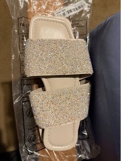 White diamond sandals