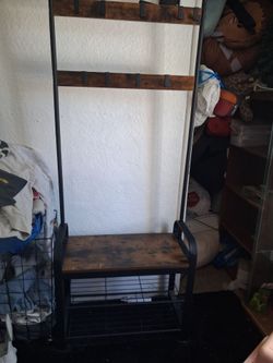 coat rack, shoe bench