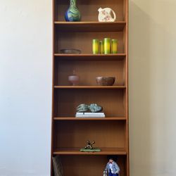 Danish Cherry Wood Adjustable Shelving Unit