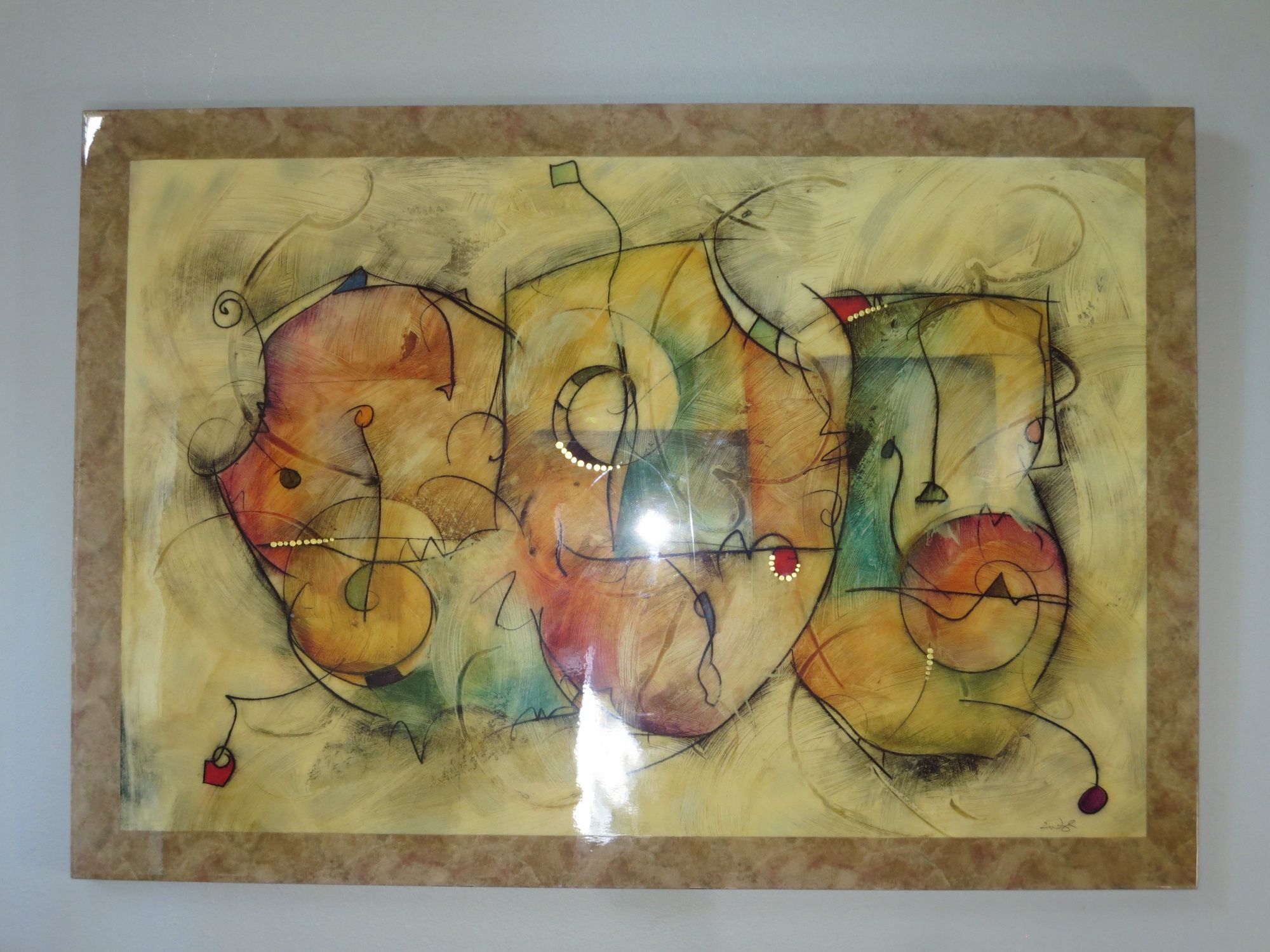 Mid-Century Modern Abstract Wall Art – Framed