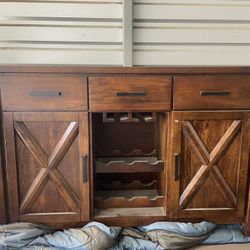 Table with bottle storage