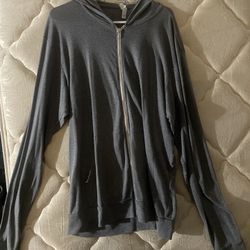 Women’s 2x Grey Lightweight  Zip Up Hoodie