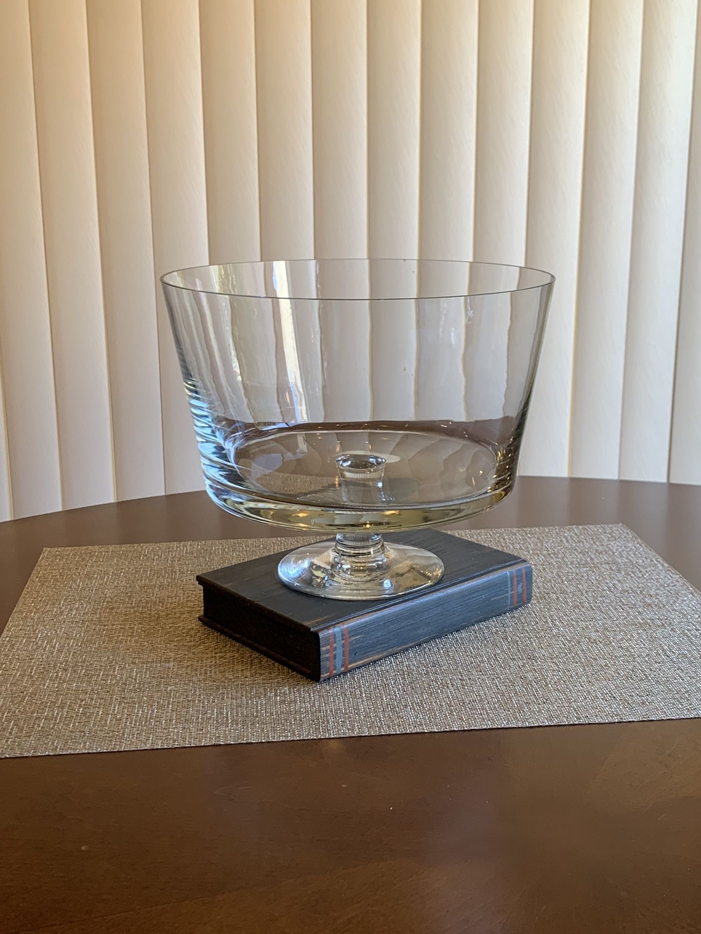 Large Glass Fruit Bowl With Pedestal