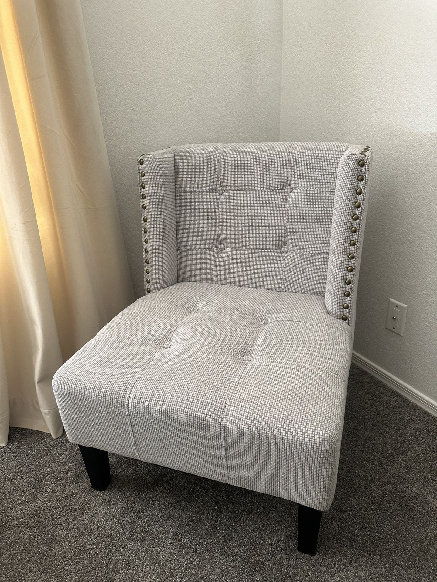 Gray Nailhead Occasional Chair 