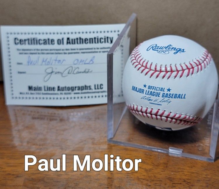Paul Molitor HOF Autograph Baseball