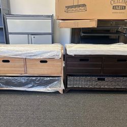Storage Bench with Removable Rattan Basket and 2 Drawers($150 each)