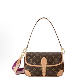 LOUIS VUITTON Diane PM Classic Old Flower Full Print Coated Canvas Cowhide Trim Armpit Bag Baguette Bag Handbag Shoulder Bag Small(s买家2）47