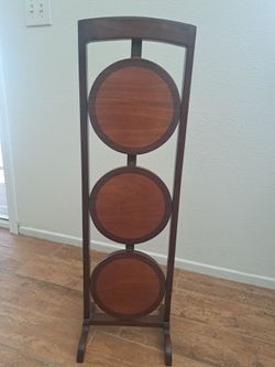 Vintage Caribbean Mahogany 3-Tier Folding Cake Stand (1980s)