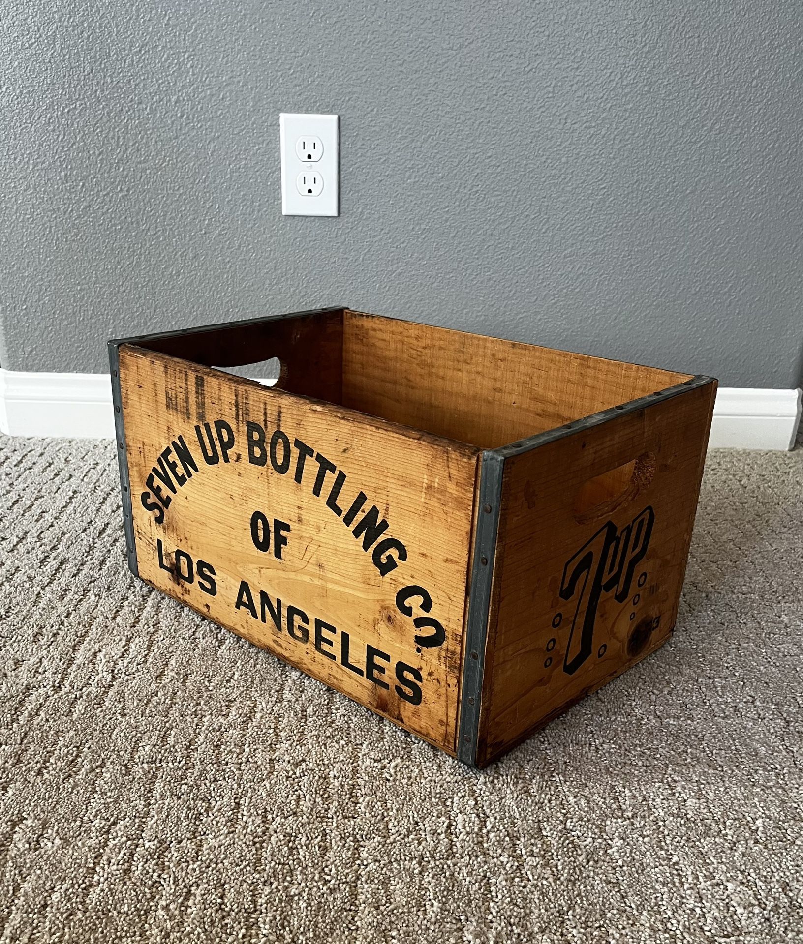 Vintage 7 Up Wood Crate - Small