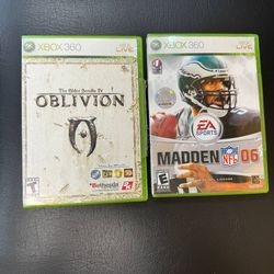 Lot of 2 games for XBOX 360 Madden 06, Oblivion
